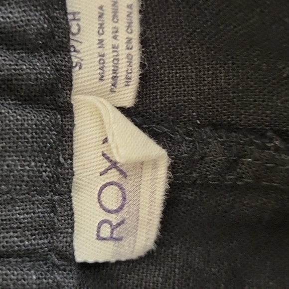 Roxy Women's Black Linen Blend Pants, Sz Small. New With Tags - Picture 5 of 8